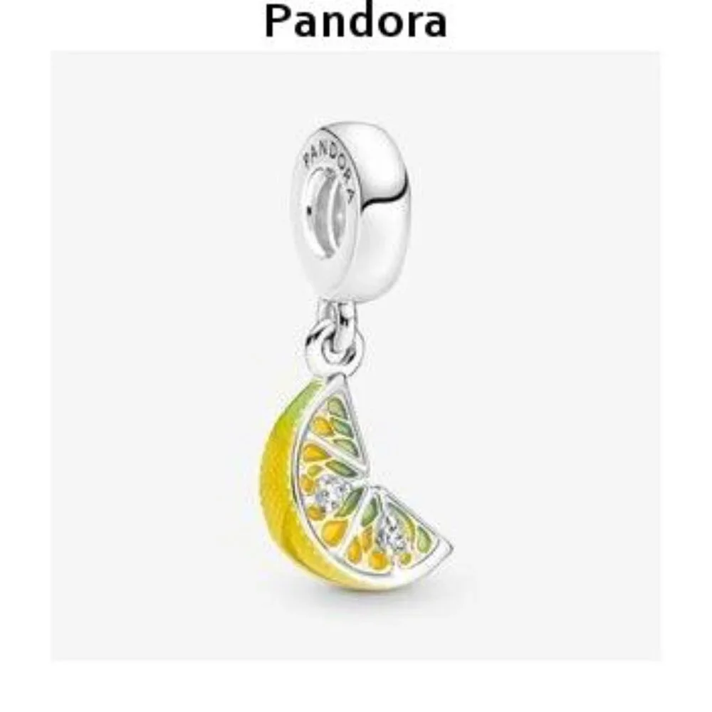 Authentic Pandora Lemon Slice Sparkling Fruit Dangle Charm